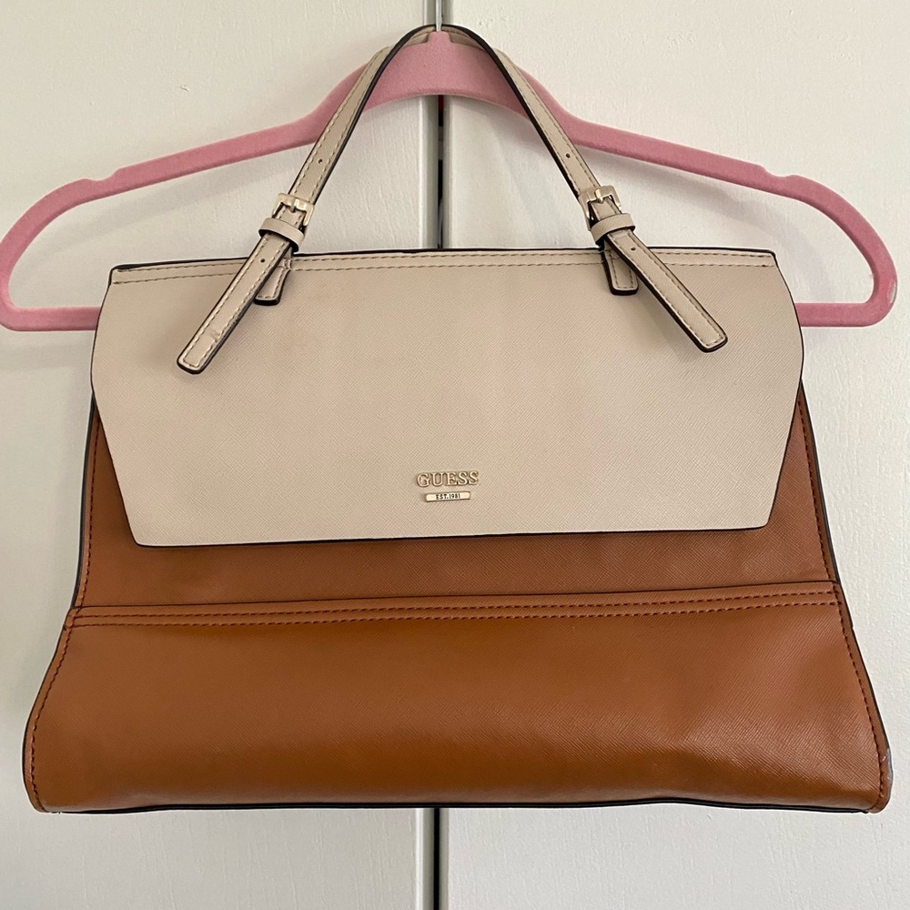 Guess Flap Shoulder Bag (Tan/Natural)